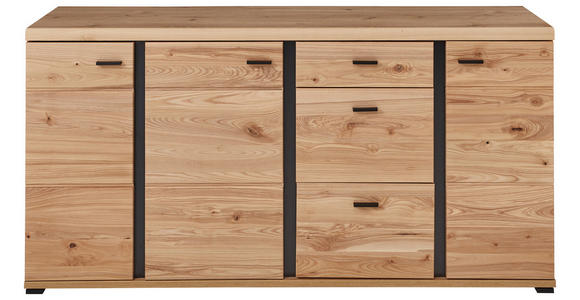 SIDEBOARD 173/86/42 cm  - Eschefarben/Schwarz, Design, Holz/Holzwerkstoff (173/86/42cm) - Linea Natura