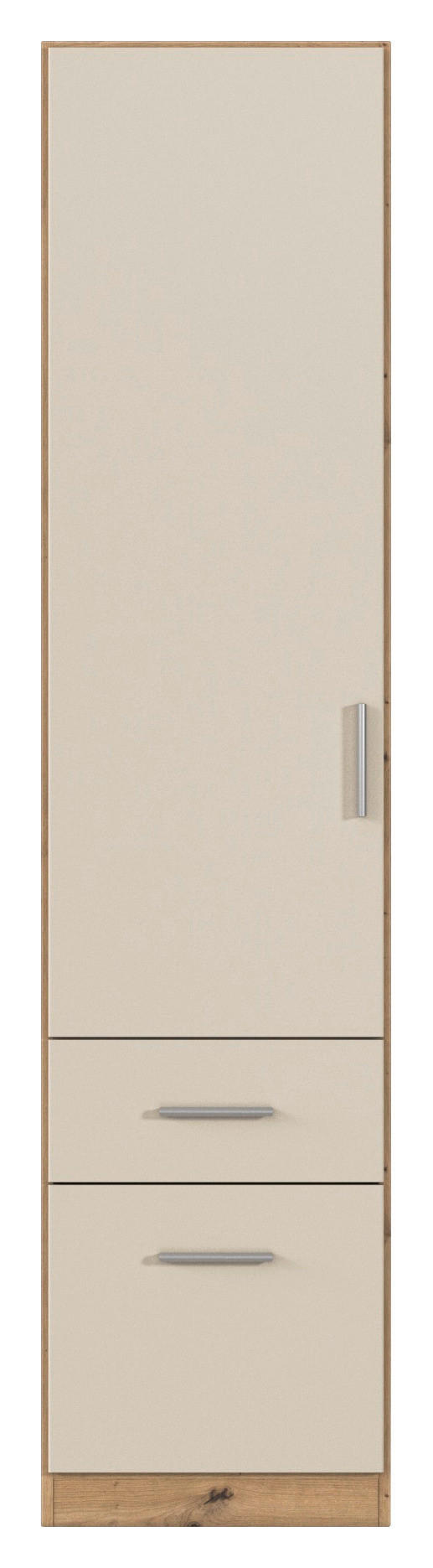 Drehtürenschrank mit Schubladen 47 cm Celle, Champagner/Eiche