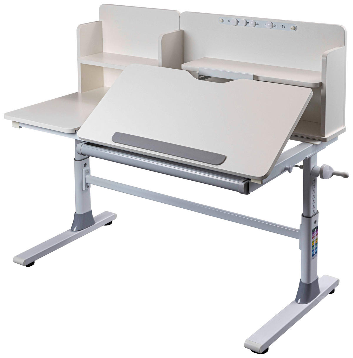 JUGENDSCHREIBTISCH 120/60/96-116 cm  in Weiss  - Weiss/Grau, Modern, Holzwerkstoff/Metall (120/60/96-116cm) - MID.YOU