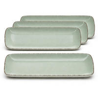 SERVIERPLATTEN-SET Urban 4-teilig  - Grün, Basics, Keramik (35,5/2,5/20cm) - Van Well