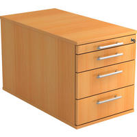 ROLLCONTAINER Buchefarben  - Buchefarben/Alufarben, KONVENTIONELL, Holzwerkstoff/Kunststoff (42,8/51,5/80cm) - Venda
