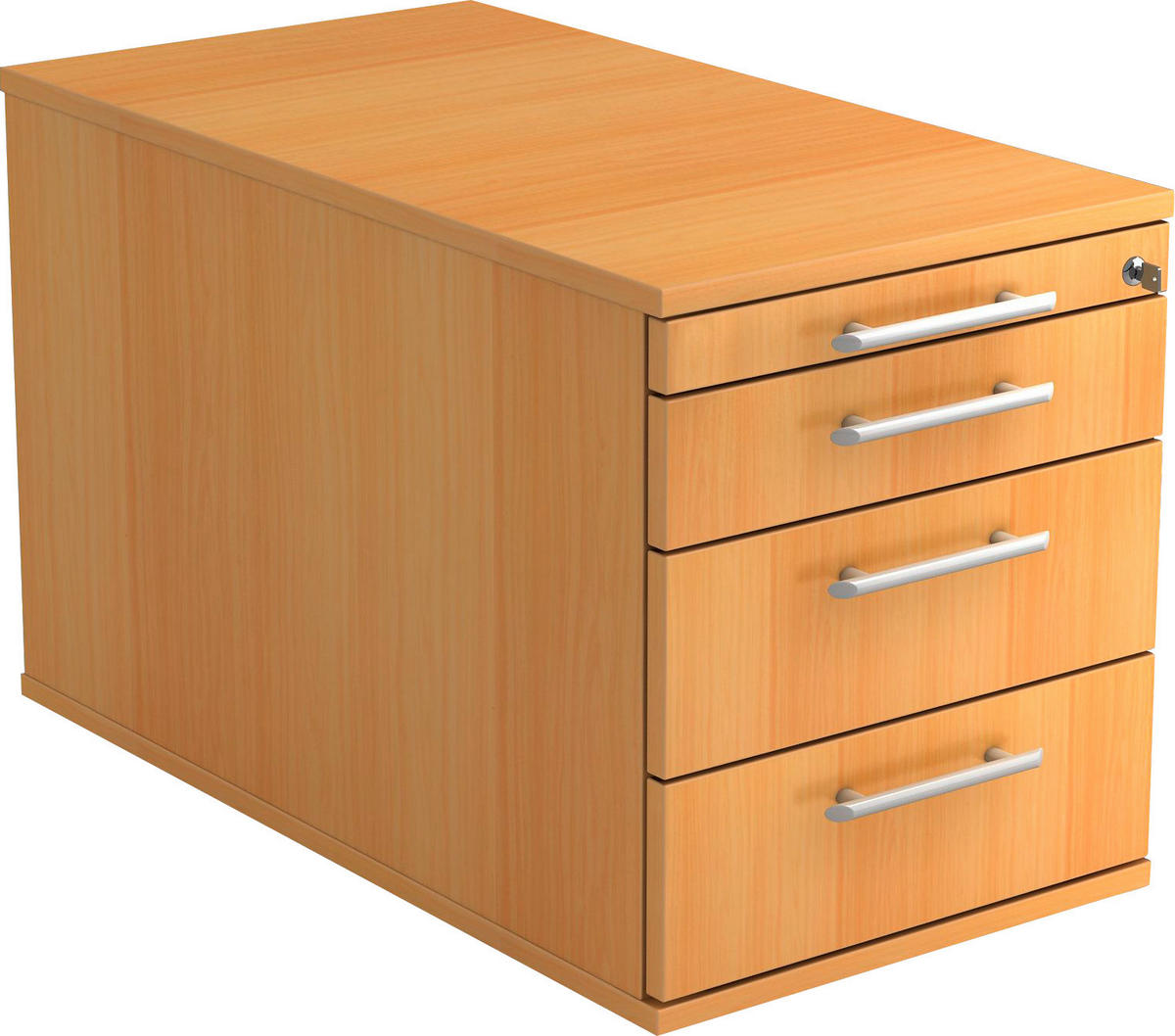 ROLLCONTAINER Buchefarben  - Buchefarben/Alufarben, KONVENTIONELL, Holzwerkstoff/Kunststoff (42,8/51,5/80cm) - Venda