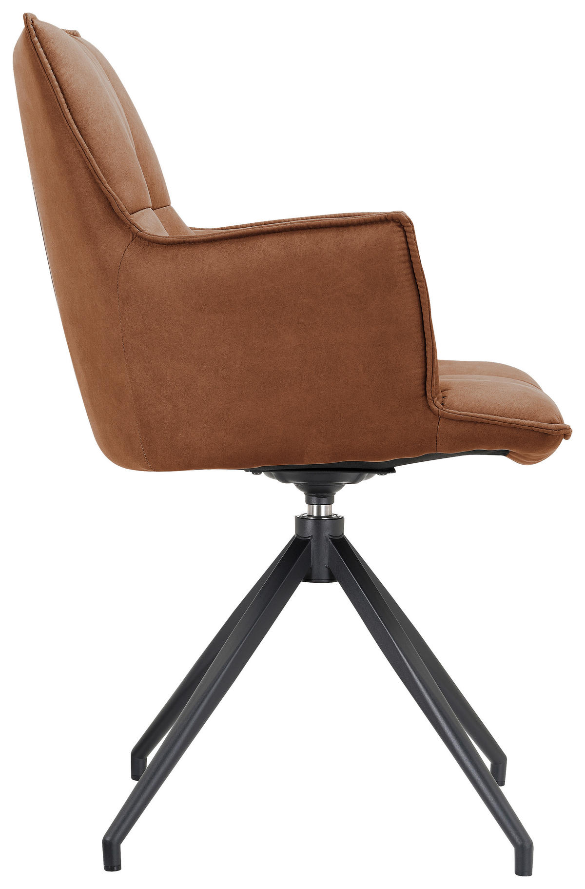 ARMLEHNSTUHL  in Eisen Mikrofaser  - Cognac/Schwarz, Design, Textil/Metall (59/89,5/63cm) - Novel