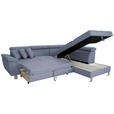 ECKSOFA  in Webstoff Blau  - Blau/Silberfarben, Design, Textil/Metall (257/226cm) - Xora