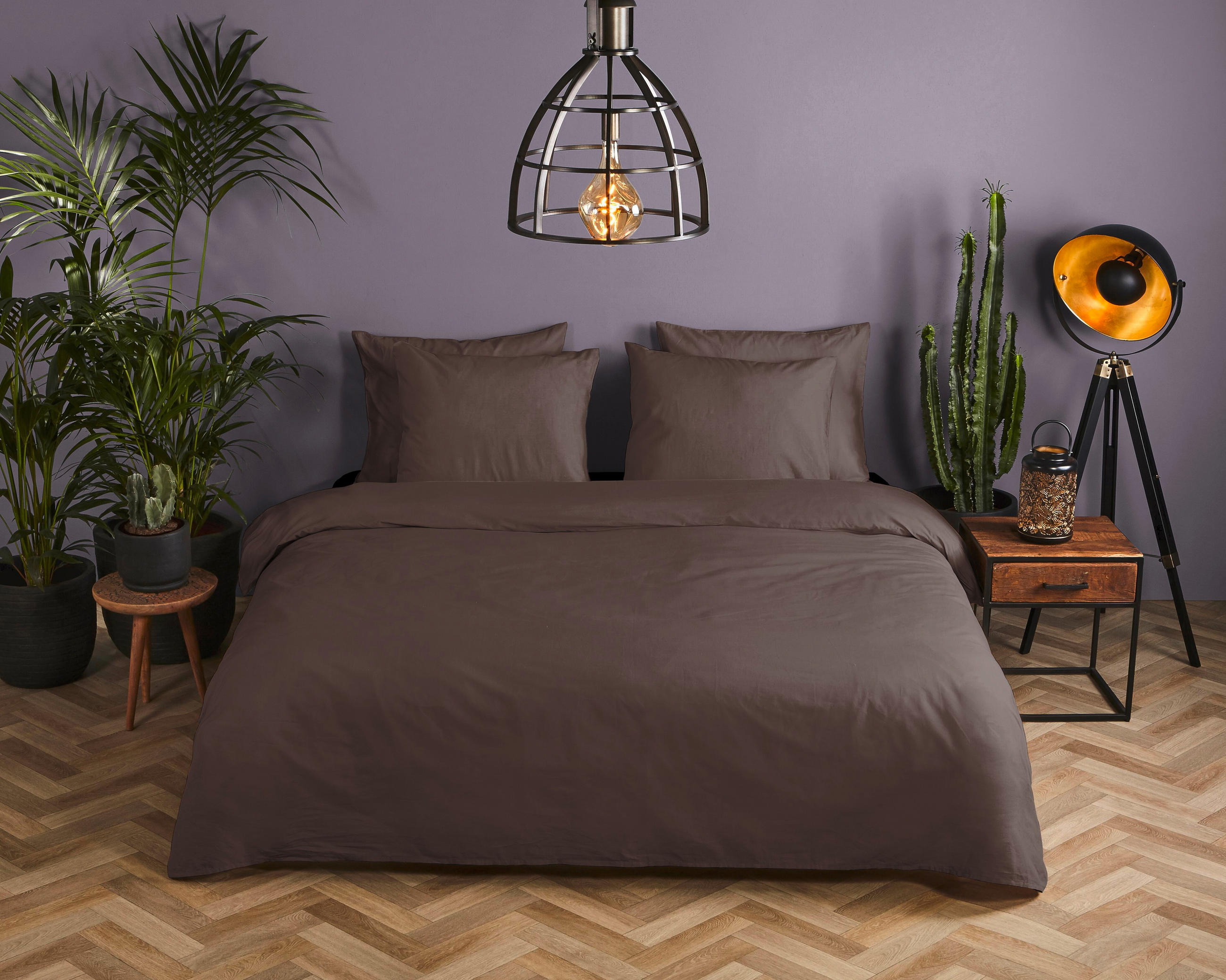BETTWÄSCHE Uni Dark Chocolate Satin 135/200 cm  - Dunkelbraun, Basics, Textil (135/200cm)