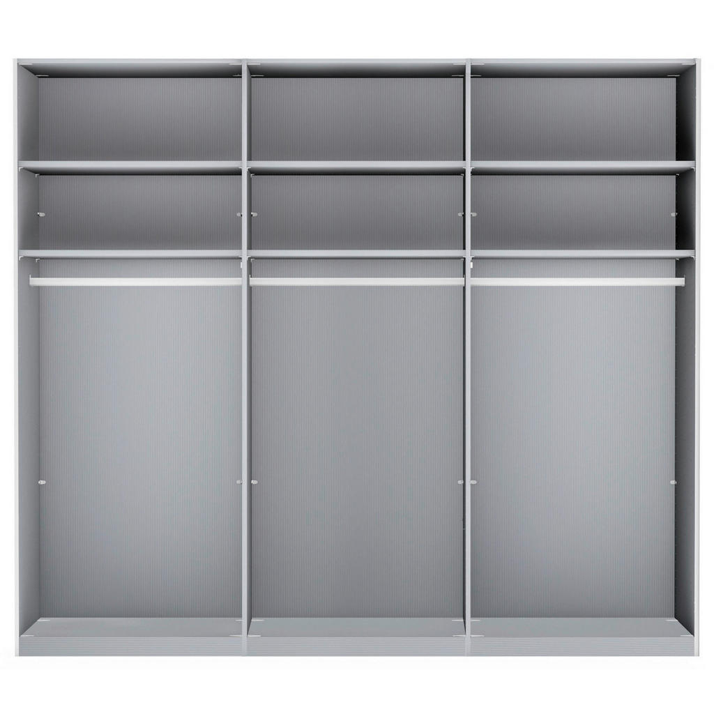 Thumbnail - Dieter Knoll Schwebetürenschrank, Champagner, Eiche Bianco, Metall, 6 Fächer, 300x217x67 cm, ISO 9001, Goldenes M, Made ...