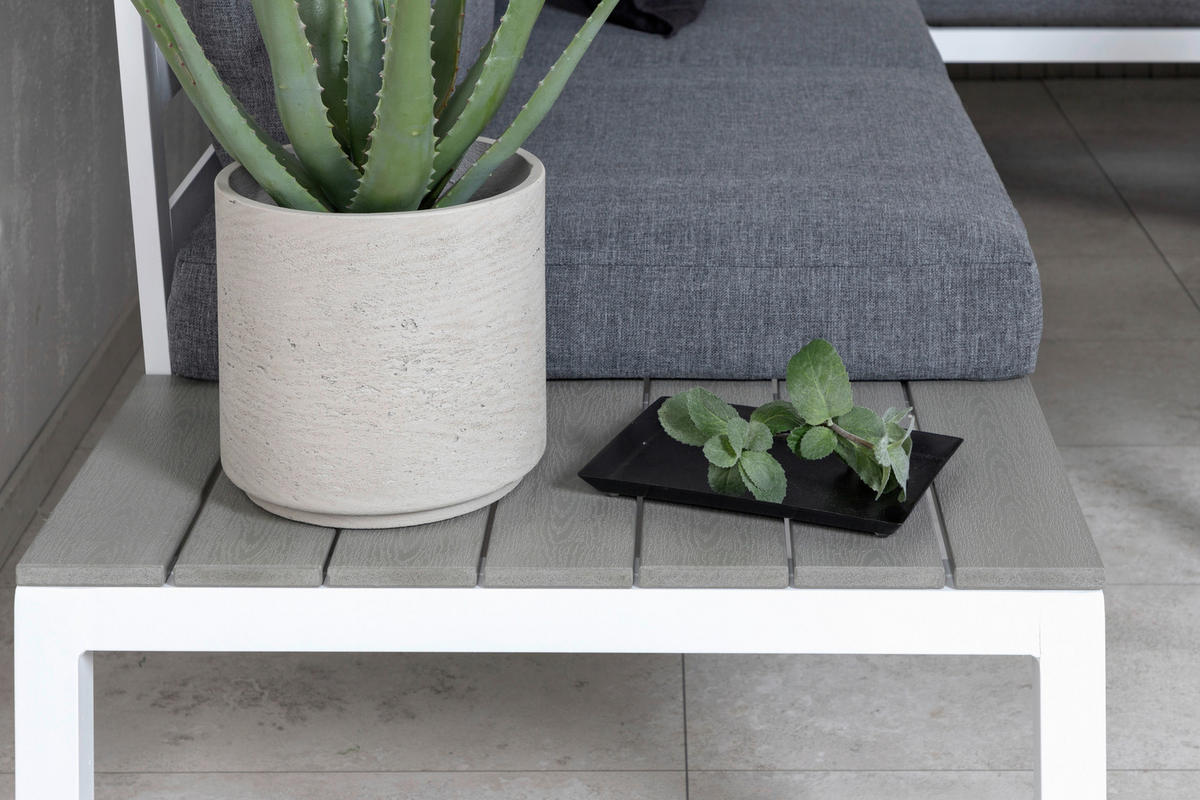 LOUNGEGARNITUR 133/167 cm Aluminium  - Weiß, KONVENTIONELL, Metall (133/167cm) - Gardenson