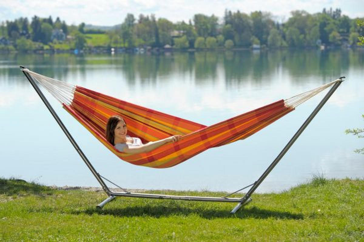 POSTOLJE MREŽE ZA LEŽANJE    - srebrne boje, Konvencionalno, metal (320-380/107/132cm) - Ambia Garden