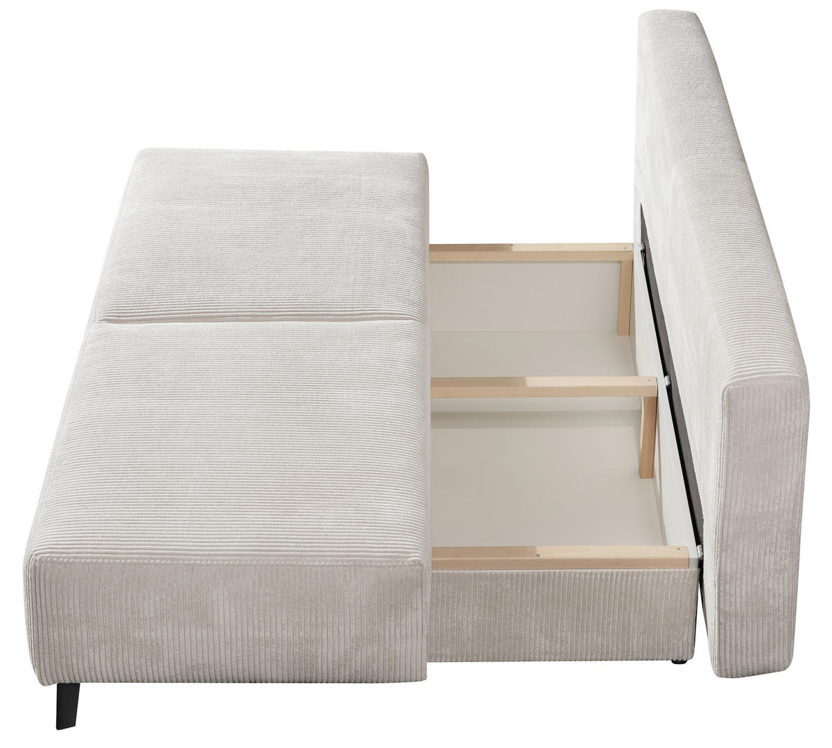 SOFA LEŽAJ bež  - bež/crna, Konvencionalno, tekstil/metal (193/85/88cm) - Novel