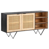 SIDEBOARD 145/75/40 cm  - Hellbraun/Schwarz, LIFESTYLE, Holz/Metall (145/75/40cm) - MID.YOU