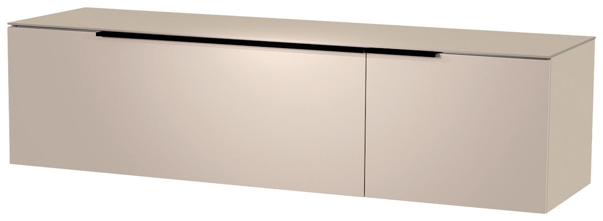 LOWBOARD  in 160/41/45 cm  - Sandfarben/Schwarz, Design, Glas/Holzwerkstoff (160/41/45cm) - Moderano
