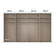 SCHWEBETÜRENSCHRANK 360/223/68 cm 4-türig Weiß Hochglanz, Weiß  - Weiß Hochglanz/Alufarben, Basics, Holzwerkstoff/Metall (360/223/68cm) - Novel
