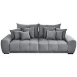 BIGSOFA Samt Hellgrau  - Hellgrau/Schwarz, KONVENTIONELL, Holz/Textil (280/67/120cm) - Carryhome