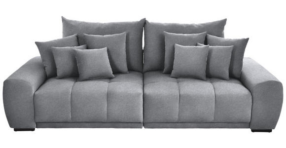 BIGSOFA  in Samt Hellgrau  - Hellgrau/Schwarz, KONVENTIONELL, Holz/Textil (280/67/120cm) - Carryhome