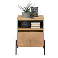 NACHTSCHRANK 44/55/40 cm  - Eichefarben/Schwarz, Design, Holzwerkstoff/Metall (44/55/40cm) - Carryhome