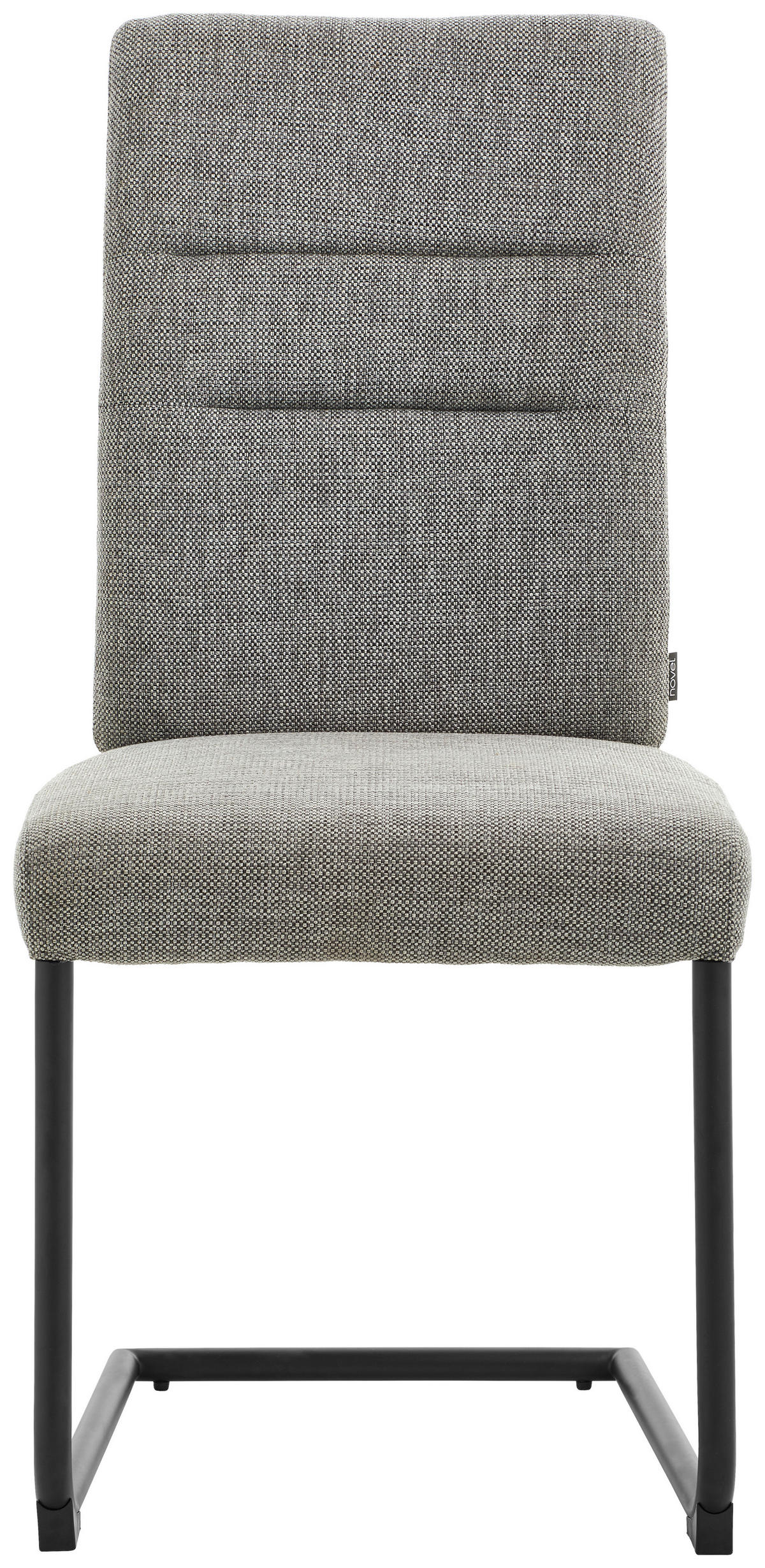 SZÁNKÓTALPAS SZÉK fém, textil fekete, világosszürke  - világosszürke/fekete, Design, textil/fém (48/98/63cm) - Novel