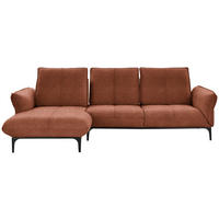 ECKSOFA in Webstoff Orange, Rostfarben  182/277 cm  - Rostfarben/Schwarz, Natur, Textil (182/277cm) - Valnatura