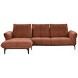 ECKSOFA in Webstoff Orange, Rostfarben  - Rostfarben/Schwarz, Natur, Textil (182/277cm) - Valnatura