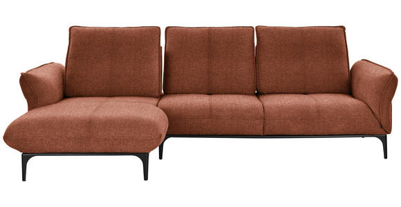 ECKSOFA in Webstoff Orange, Rostfarben  - Rostfarben/Schwarz, Natur, Textil (182/277cm) - Valnatura