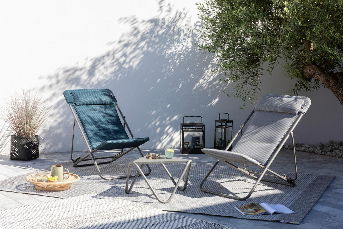 STRANDSTUHL Stahl Silberfarben, Titanfarben  - Silberfarben/Titanfarben, Basics, Textil/Metall (62/77-83/94cm) - Lafuma Mobilier