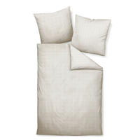 WENDEBETTWÄSCHE Giulietta Makosatin 155/220 cm  - Beige/Weiß, KONVENTIONELL, Textil (155/220cm) - Janine