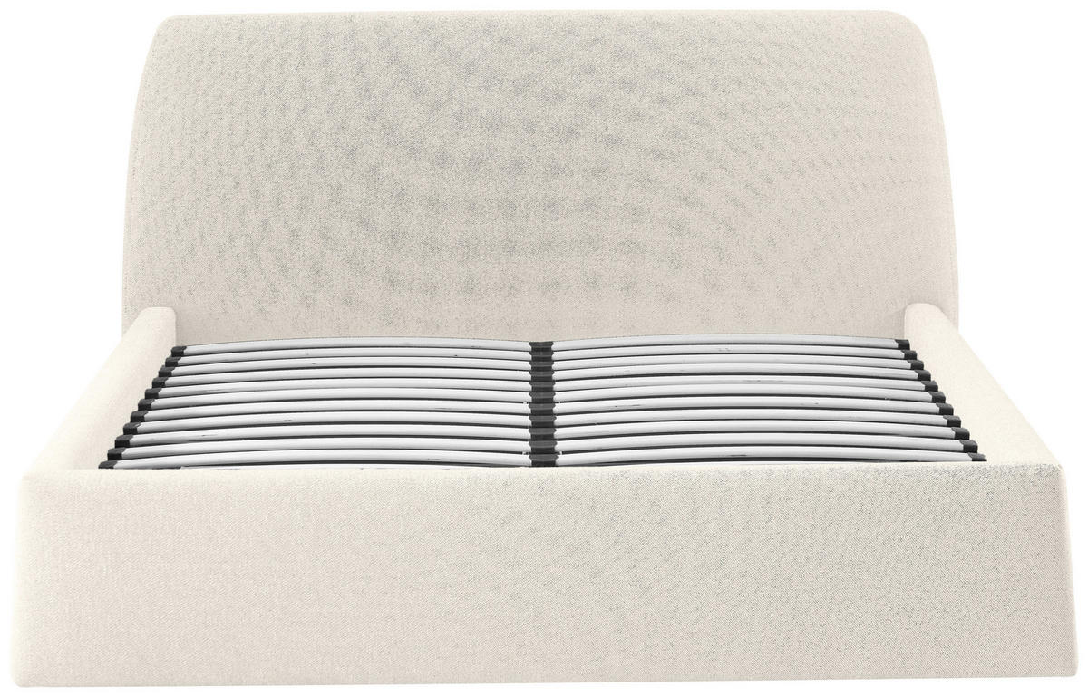 POLSTERBETT 140/200 cm  Creme  - Creme/Schwarz, Modern, Holz/Kunststoff (140/200cm) - Livetastic