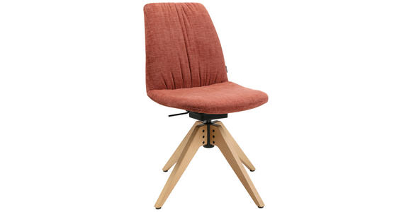 STUHL in Flachgewebe Holz, Textil - Eichefarben/Rot, Design, Holz/Textil (46/85-88/55cm) - Johann Jakob