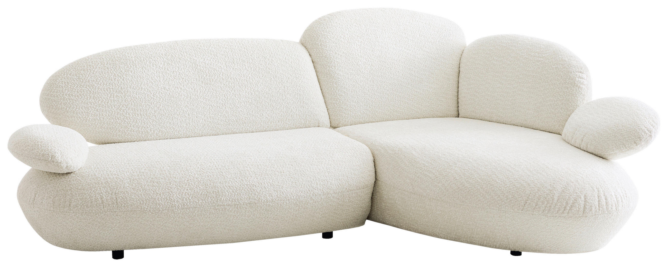 ECKSOFA Weiß Chenille Rücken echt, Armteilverstellung  - Schwarz/Weiß, Design, Kunststoff/Textil (278/170cm) - Koinor