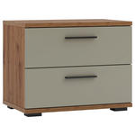 NACHTKÄSTCHEN 60/45,3/38 cm  in Salbeigrün, Eiche Artisan  - Salbeigrün/Schwarz, KONVENTIONELL, Holzwerkstoff/Kunststoff (60/45,3/38cm) - Xora