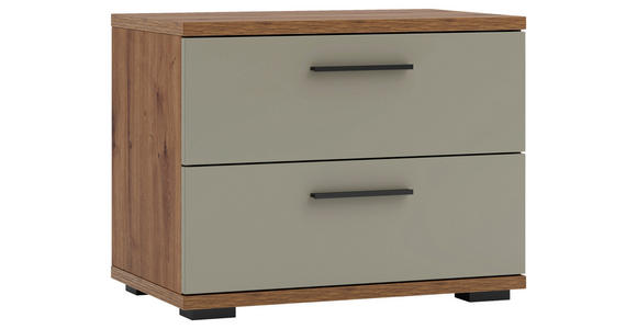 NACHTKÄSTCHEN 60/45,3/38 cm  in Salbeigrün, Eiche Artisan  - Salbeigrün/Schwarz, KONVENTIONELL, Holzwerkstoff/Kunststoff (60/45,3/38cm) - Xora