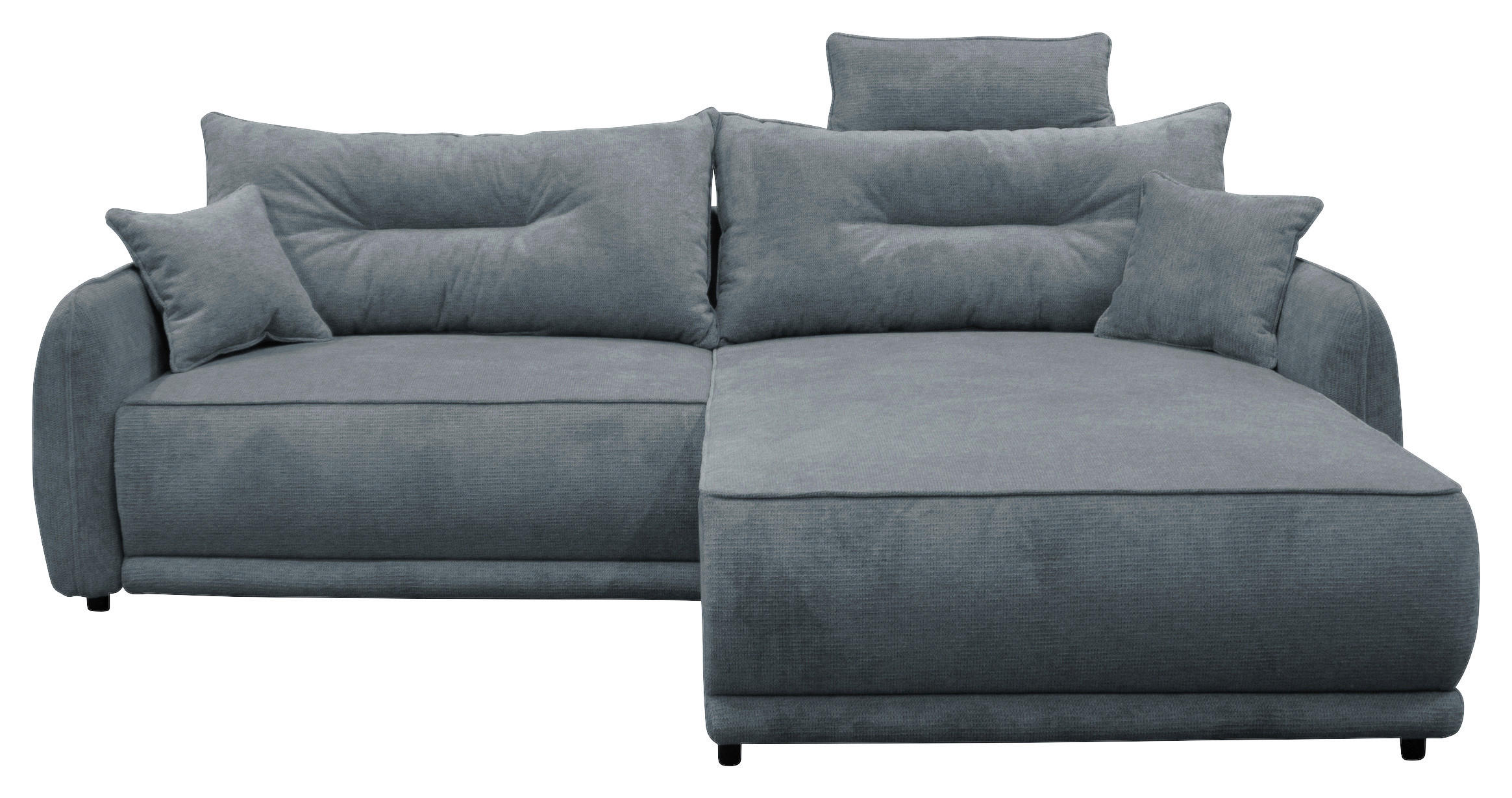 ECKSOFA in Struktur Blau  264/195 cm  - Blau/Beige, Design, Kunststoff/Textil (264/195cm) - MID.YOU