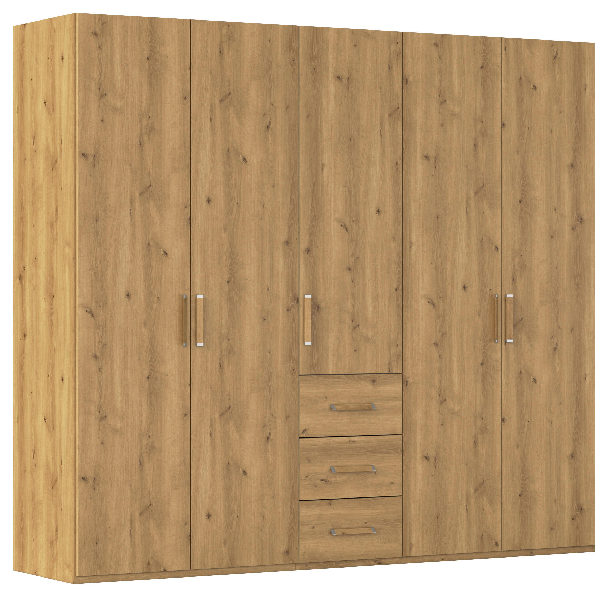 DREHTÜRENSCHRANK 251/223/60 cm 5-türig Eichefarben  - Eichefarben, Design, Holzwerkstoff/Kunststoff (251/223/60cm) - Novel