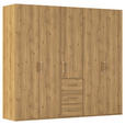 DREHTÜRENSCHRANK in Eichefarben - Eichefarben, Design, Holzwerkstoff/Kunststoff (251/223/60cm) - Novel