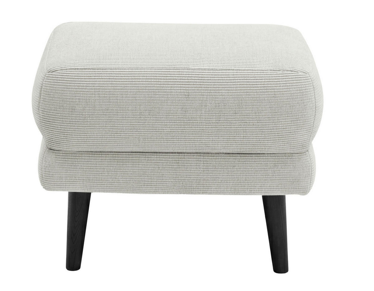 HOCKER MINA Cord Sandfarben  - Sandfarben/Schwarz, MODERN, Holz/Textil (63/43/42cm) - MID.YOU
