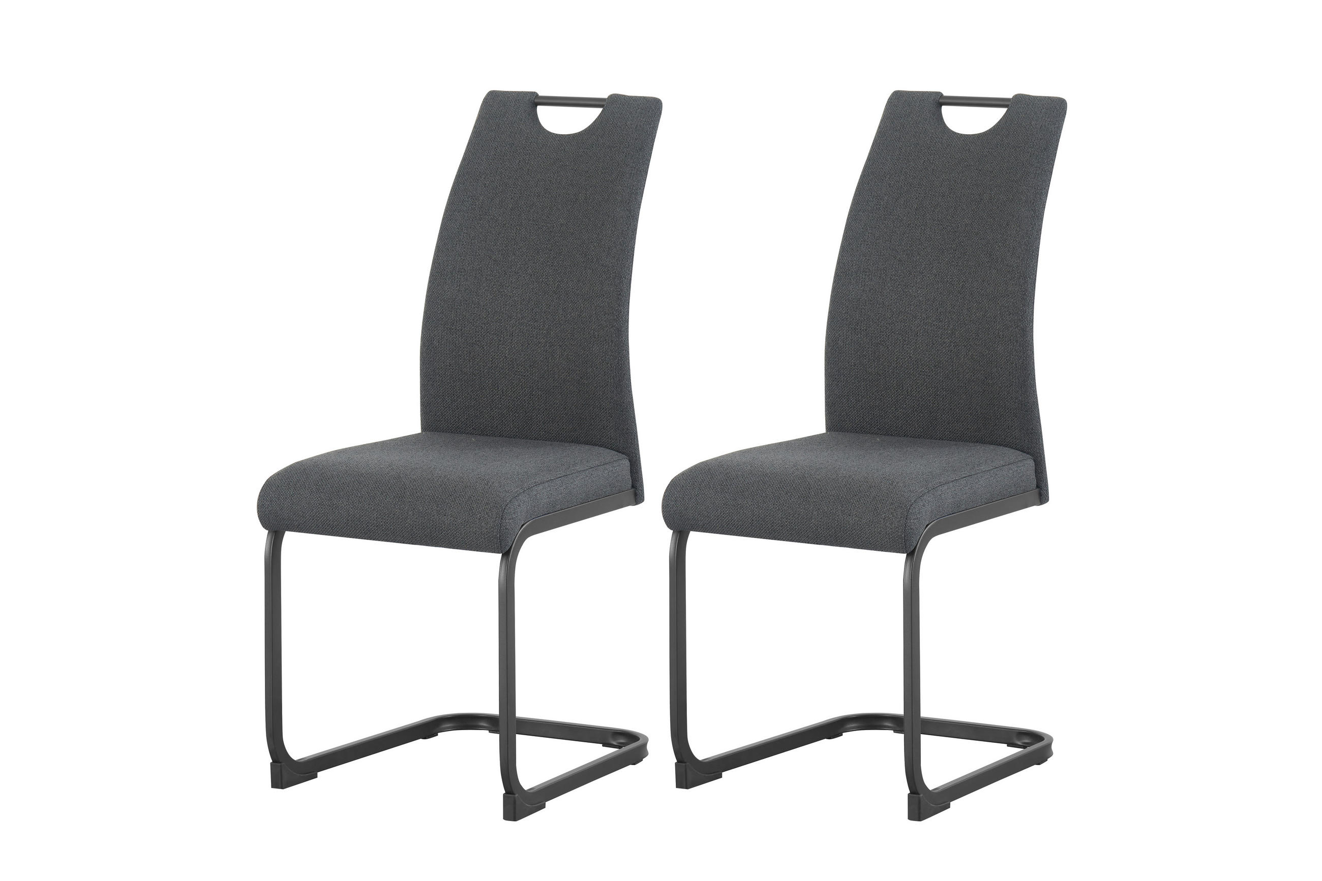 Set Scaune Cantilever din textil, antracit