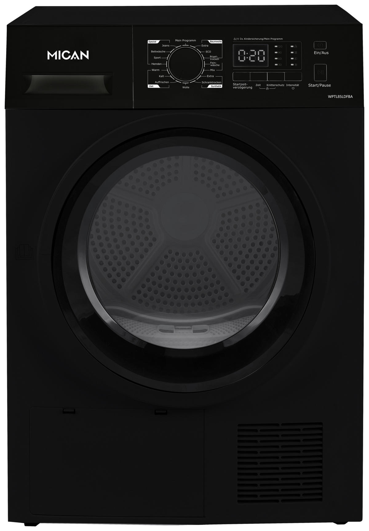 WÄRMEPUMPENTROCKNER WPTL85LDFBA  - Schwarz, Basics, Kunststoff/Metall (60/84,5/59,5cm) - Mican