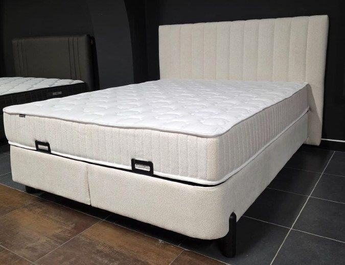 BOX KREVET     bež  - bež/crna, Moderno, drvni materijal/tekstil (180/200cm) - Hom`in