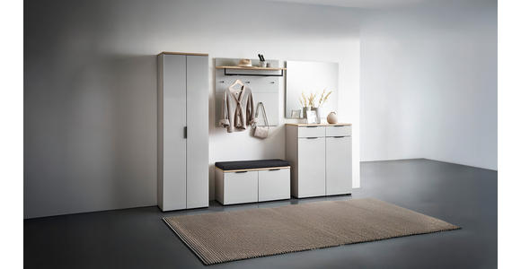 SCHUHSCHRANK 89/105/40 cm - Kaschmir/Eichefarben, Design, Glas/Holzwerkstoff (89/105/40cm) - Voleo