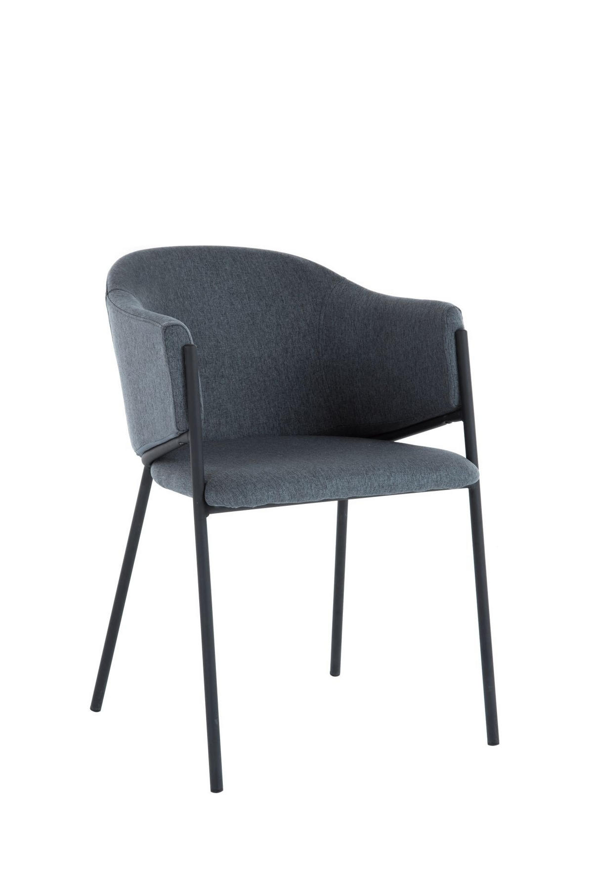 ARMLEHNSTUHL  in Eisen Flachgewebe  - Anthrazit/Schwarz, MODERN, Holz/Textil (53/77/60cm) - MID.YOU