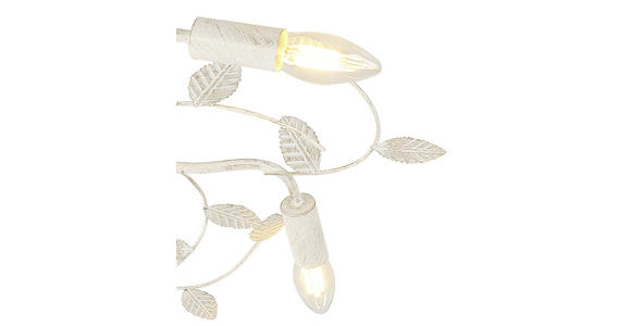 Deckenleuchte Eva Ø 53,5 cm mit Floralem Design - Weiß, Basics, Metall (53.5/8.5cm) - James Wood
