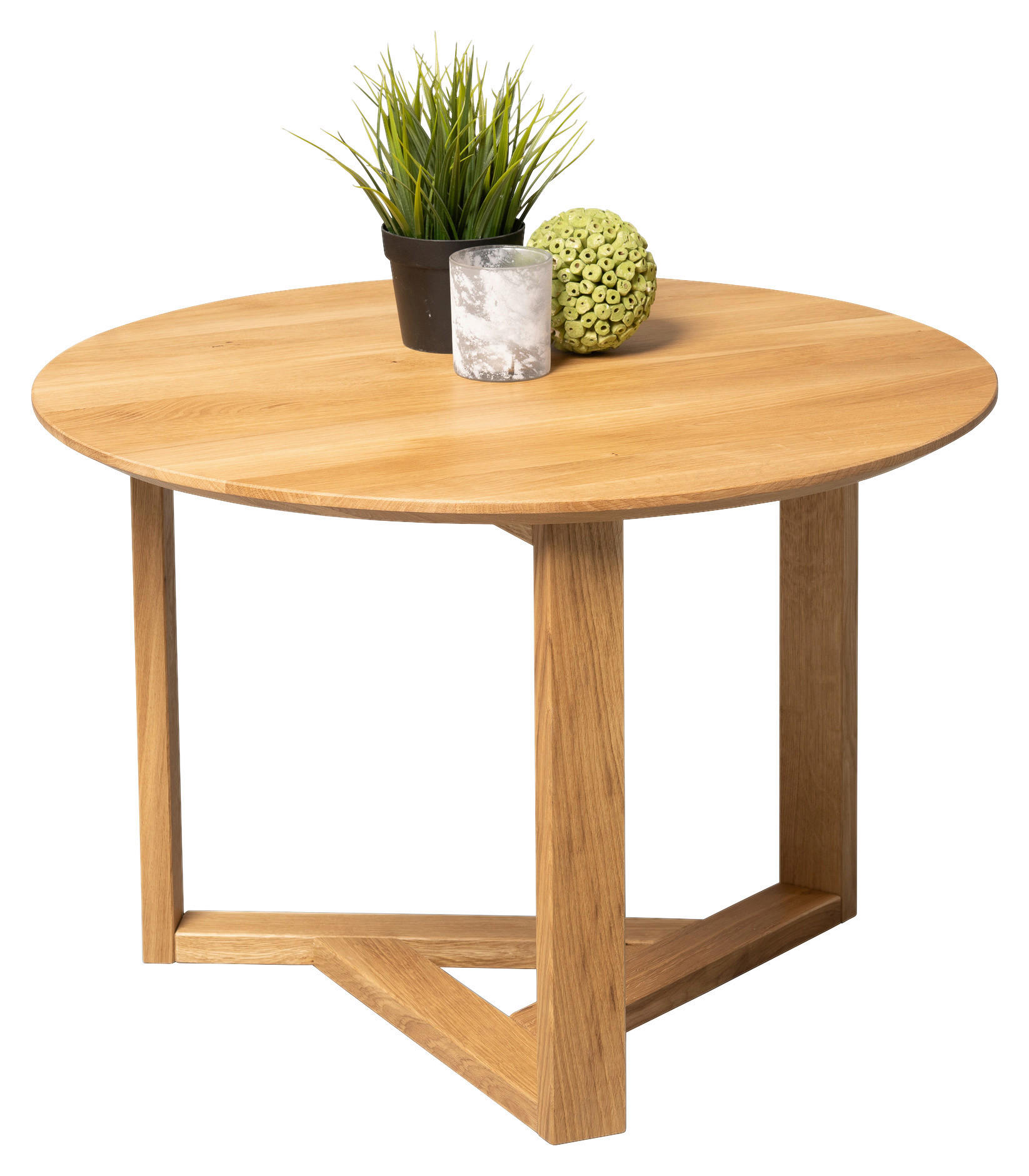COUCHTISCH Wildeiche massiv 65/65/45 cm rund Wildeiche  - Wildeiche, Design, Holz (65/65/45cm) - Linea Natura