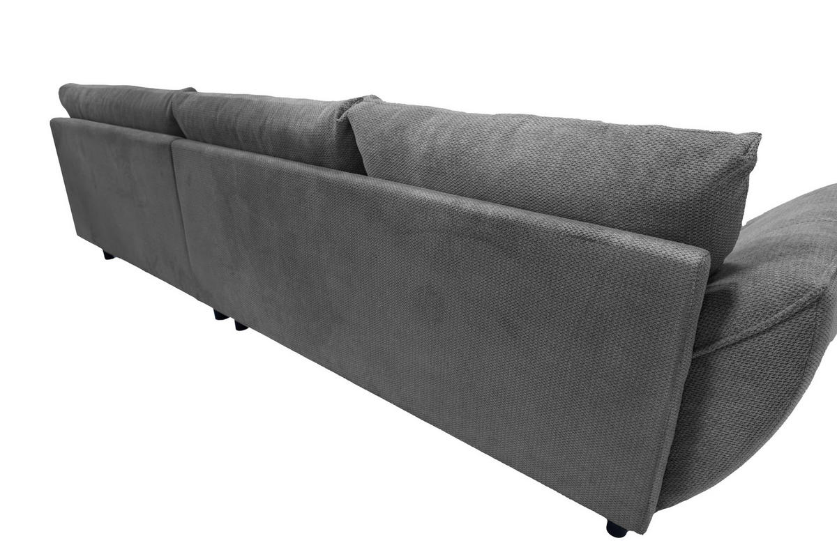 ECKSOFA BIARRITZ Anthrazit Struktur  - Anthrazit/Silberfarben, Design, Textil/Metall (324/205cm) - Livetastic