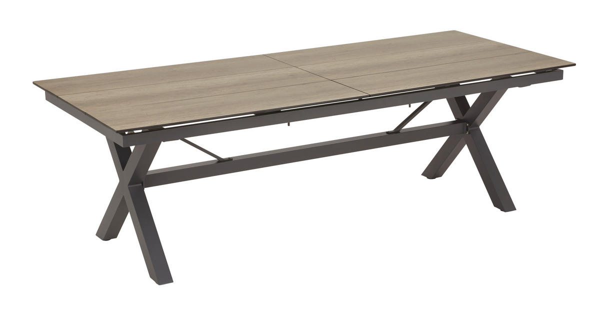 GARTENTISCH 240-315/99,6/75 cm  - Anthrazit/Braun, MODERN, Kunststoff/Metall (240-315/99,6/75cm) - Amatio