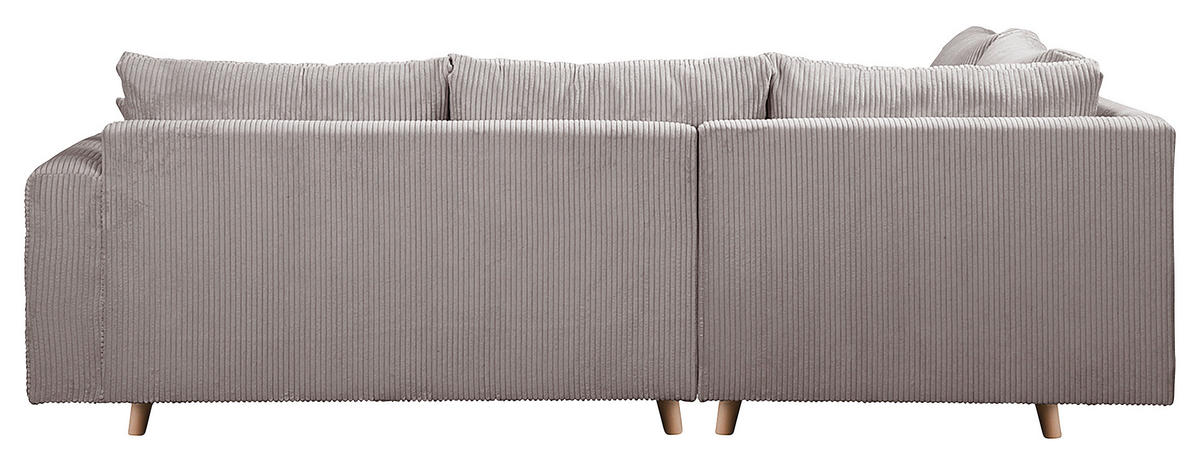 ECKSOFA Ariella Grau Cord  - Naturfarben/Grau, Design, Holz/Textil (161/231cm) - Livetastic