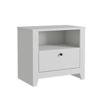 NACHTTISCH  - Schwarz/Weiß, Design, Holzwerkstoff (55/35/50cm) - Livetastic