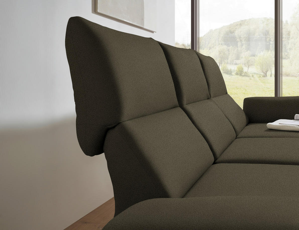 ECKSOFA  in Flachgewebe Dunkelgrün  255-365/175-224 cm  - Dunkelgrün/Schwarz, Design, Textil/Metall (255-365/175-224cm) - Dieter Knoll