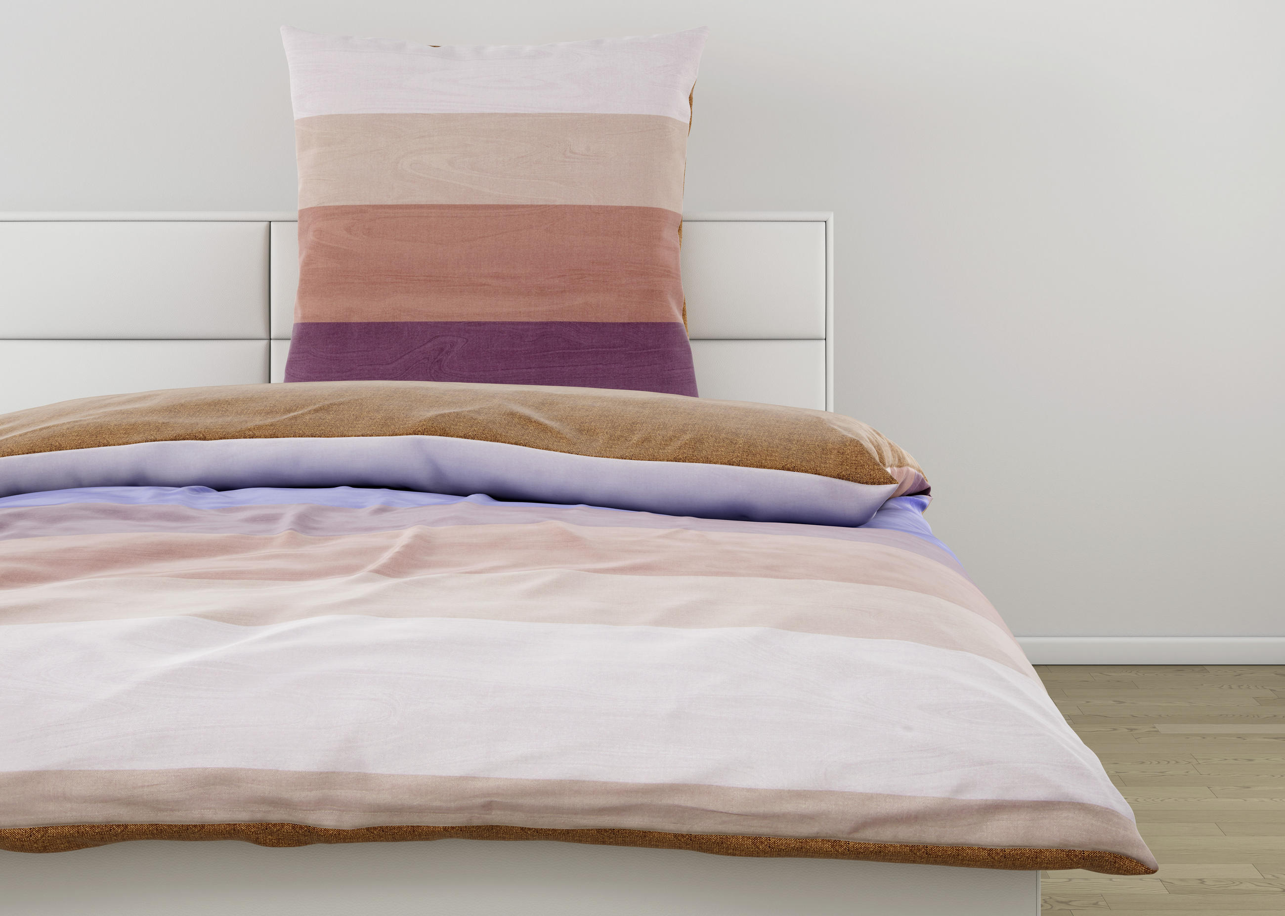 BETTWÄSCHE Satin 135/200 cm  - Blau/Braun, KONVENTIONELL, Textil (135/200cm) - Ambiente
