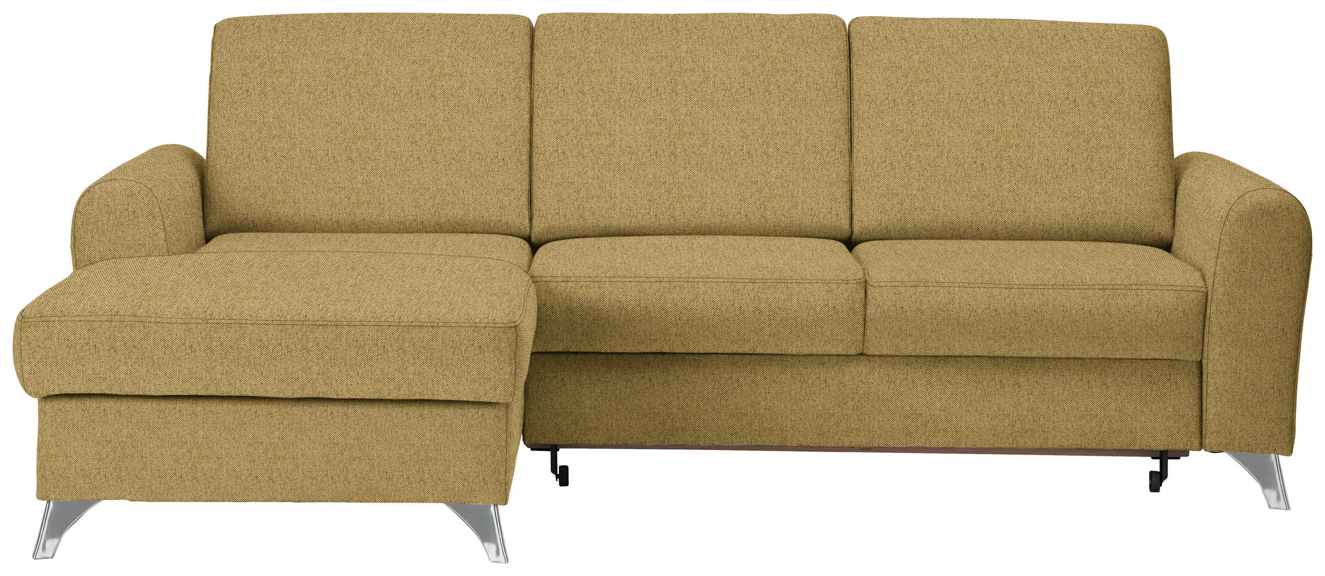 ECKSOFA Gelb Flachgewebe  - Gelb/Silberfarben, Design, Textil/Metall (167/244cm) - Cantus