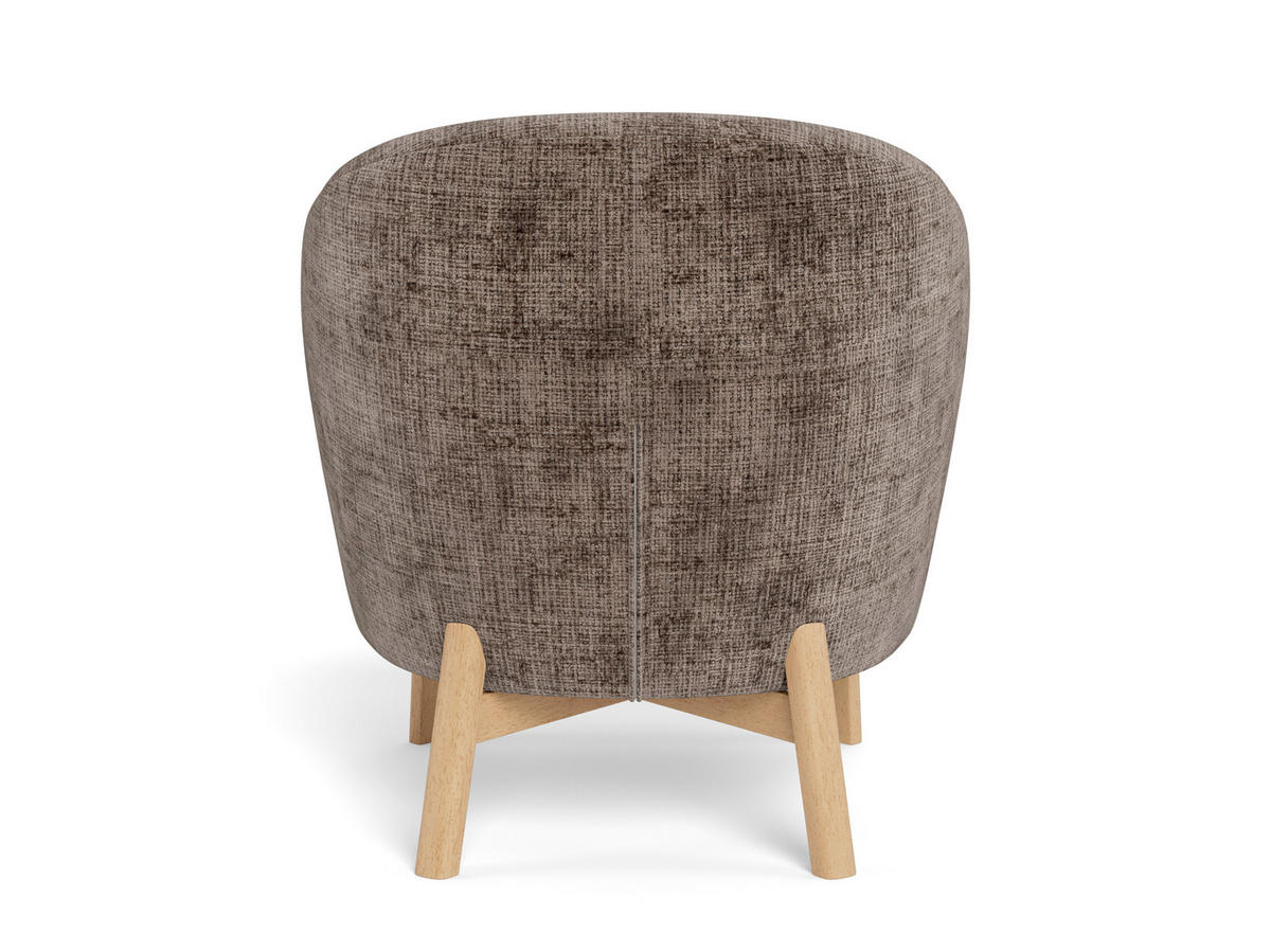 SESSEL in Chenille Braun, Eichefarben  - Eichefarben/Braun, MODERN, Holz/Textil (75,5/78/78cm) - Livetastic
