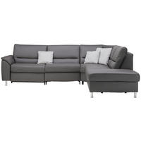 ECKSOFA in Echtleder Grau  290/249 cm  - Alufarben/Grau, KONVENTIONELL, Leder/Metall (290/249cm) - Beldomo Premium